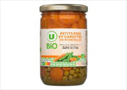 U BIO Petits pois et carottes à l'étuvée - Bocal 420g